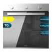 Cecotec Bolero Hexa M236000 Mirror Time A Horno Multifuncion Integrable - Potencia 2800W - Capacidad 70L - Puerta Triple de Cristal - 6 Funciones - Color Negro y Plateado