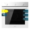 Cecotec Bolero Hexa M236000 Glass White Time A Horno Multifuncion Integrable - Potencia 2800W - Capacidad 70L - Puerta Triple de Cristal - 6 Funciones - Color Blanco y Negro