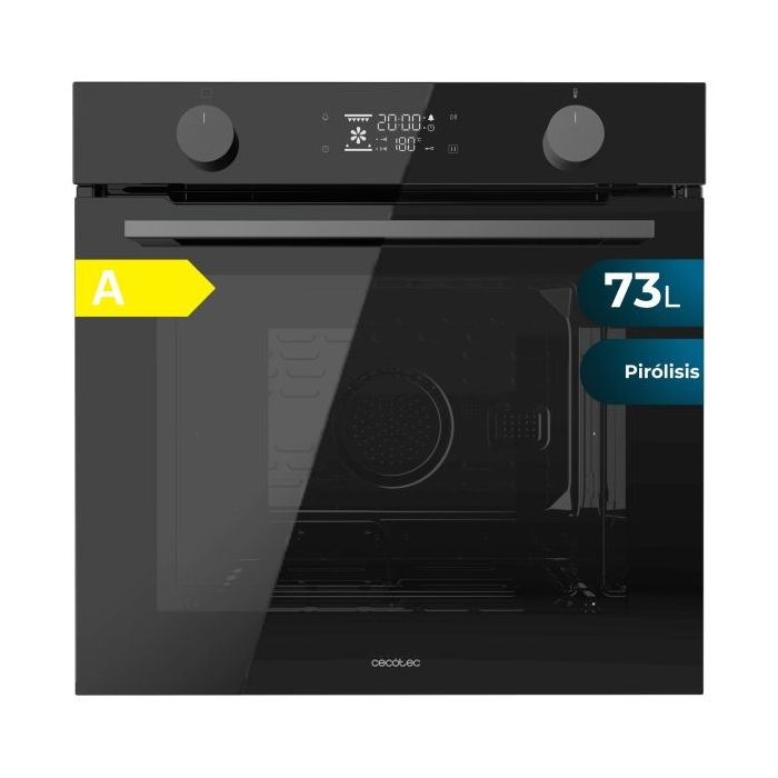 Cecotec Bolero Hexa P526000 Glass Black A Horno Pirolitico Integrable - Potencia 2800W - Capacidad 73L - Puerta Cuadruple de Cristal - 9 Funciones - Color Negro