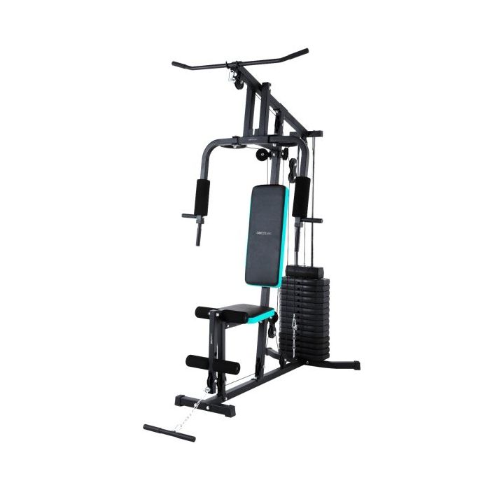 Cecotec Drumfit HomeGym 1000 Single Estacion de Entrenamiento Multifuncional - Bloque de Pesas 65kg - Incluye Accesorios - Almohadillas Acolchadas - 178 x 106 x 210cm - Color Negro