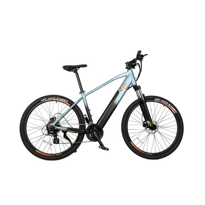 Cecotec Mountain Ventus Bicicleta Electrica de 27.5" - Doble Disco de Freno Hidraulico - Autonomia 90km - Cambio Shimano 24 Velocidades - Bateria 36V y 12.8Ah - Suspension Delantera - Color Azul Claro