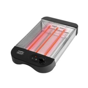 Cecotec Turbo EasyToast Basic Tostador Horizontal - 900W - 3 Resistencias Halogenas - 6 Niveles de Tostado - Hueco Recogecables - Base Antideslizante - Bandeja Recogemigas - Color Negro y Plateado