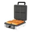Cecotec Fun Gofrestone 4Inox Gofrera Cuadruple - 1200W - Antiadherente - Temperatura Regulable - Acero Inoxidable - Base Antideslizante - Asa de Tacto Frio - Indicador Luminoso - Color Blanco y Negro