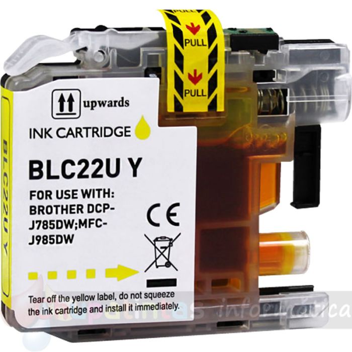 Brother LC22U Amarillo Cartucho de Tinta Genérico - Reemplaza LC22UYBP