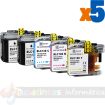 Brother LC12E Pack de 5 Cartuchos de Tinta Genericos