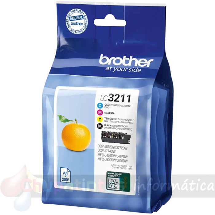 Brother LC3211 Pack de 4 Cartuchos de Tinta Originales - LC3211VAL-1