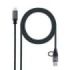 Nanocable Cable USB 3.2 Gen2x2 5A/100W - USB-C + USB-A/M a USB-C/M - 2m - Color Gris