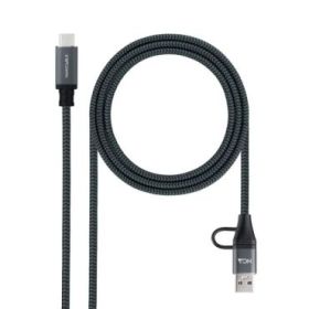 Nanocable Cable USB 3.2 Gen2x2 5A/100W - USB-C + USB-A/M a USB-C/M - 3m - Color Gris