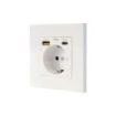 Nanocable Roseta Base de Enchufe de Pared Empotrable Tipo Schuko - 1xUSB-A QC 3.0, 1xUSB-C PD - 3.4A - Color Blanco
