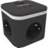 Fellowes Cubo Multienchufes de Sobremesa con 3 Tomas 230V + 2x USB-C 20W max. - 1x USB-A 18W max. - Cable de 2m - Interruptor On/Off - Color Negro