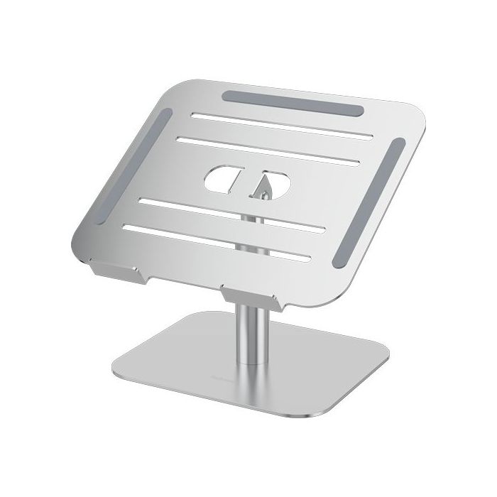 Fellowes Alumia Elevador para Portatil de Sobremesa hasta 15" - Ajustes de Altura entre15 y 30cm - Plataforma con Inclinacion Ajustable - Fabricado en Aluminio - Color Plata