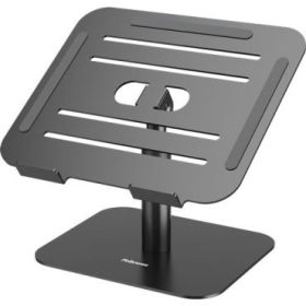 Fellowes Alumia Elevador para Portatil de Sobremesa hasta 15" - Ajustes de Altura entre15 y 30cm - Plataforma con Inclinacion Ajustable - Fabricado en Aluminio - Color Negro