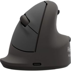 Fellowes Breyta Plus Raton Inalambrico Ergonomico Vertical 2400ppp - Tamaño Grande - Bluetooth®, Dongle USB y Conexion por Cable - Certificado por FIRA - Uso Diestro - Color Negro