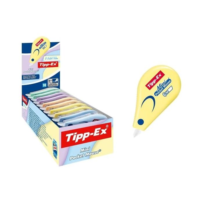 Tipp-Ex Mini Pocket Mouse Pastel Cinta Correctora 5mm x 6m - Resistente - Escritura Instantanea
