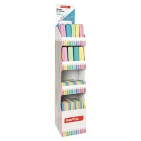 Safta Expositor con Portatodos - Carton Resistente - Cuatro Alturas - Modelos Variados de Portatodos - Presentacion Ordenada y Atractiva - 200x20x55mm - Colores Surtidos