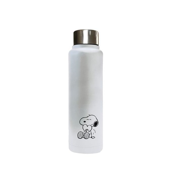 Safta Snoopy Love Botella Termo de 500ml - Acero Inoxidable - 70x225mm - Color Blanco