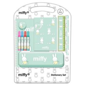 Safta Miffy Buddy Pack Escolar con Plumier Metalico - Lapiz - 4 Rotuladores - Regla 15cm - Sacapuntas - Goma - Libreta A4 - Bloc de Notas A6 - 270x30x375mm - Multicolor