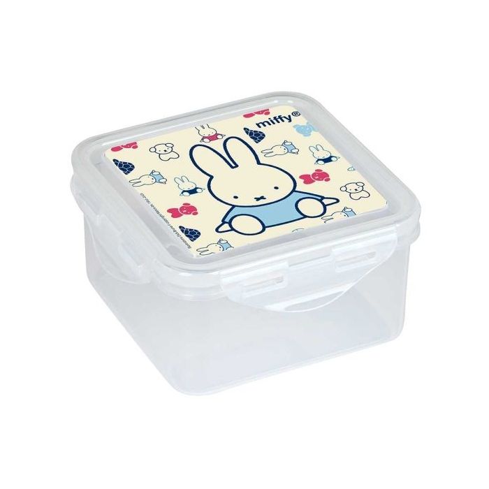 Safta Miffy Buddy Fiambrera de 1.27L - PVC sin BPA - Cierre Hermetico a Presion - 130x130x75mm - Color Transparente