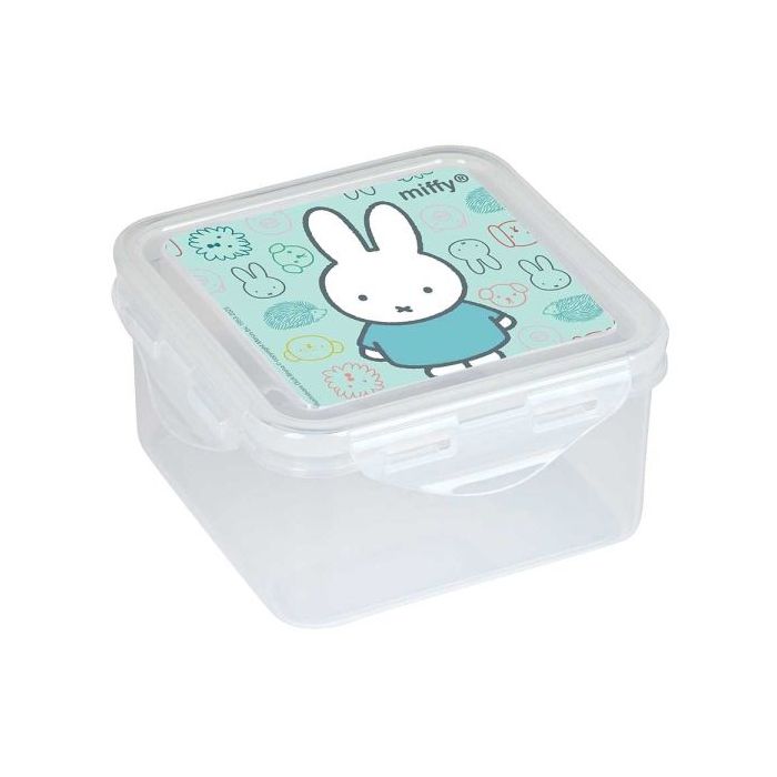 Safta Miffy Friends Fiambrera de 1.27L - PVC sin BPA - Cierre Hermetico a Presion - 130x130x75mm - Color Transparente