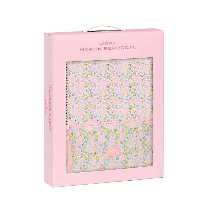 Safta VMB Set de Libreta A4 y Portalapices para Regalo - Presentado con Ventana Transparente - Asa de PVC - 280x60x350mm - Color Rosa