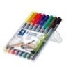 Staedtler Lumocolor 318 Pack de 8 Rotuladores Permanentes - Punta Fina Redonda - Trazo 0.6mm - Capuchon con Clip - Secado Rapido - Colores Surtidos
