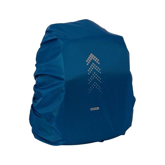 Safta Funda Impermeable para Mochila 64L - Goma Elastica Ajustable - Reflectante - Compatible con Mochilas Grandes - Visibilidad - 320x400x500mm - Color Azul Marino
