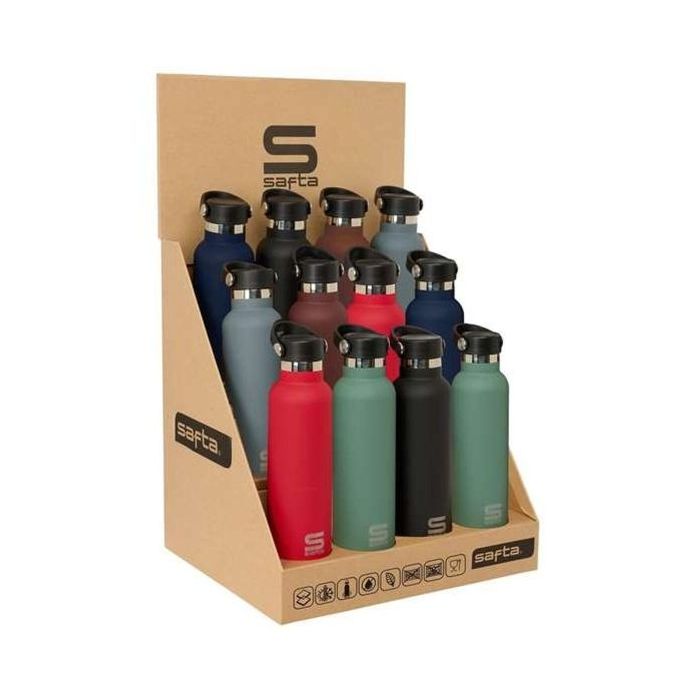 Safta Expositor con 12 Botellas de 600ml - Colores Surtidos