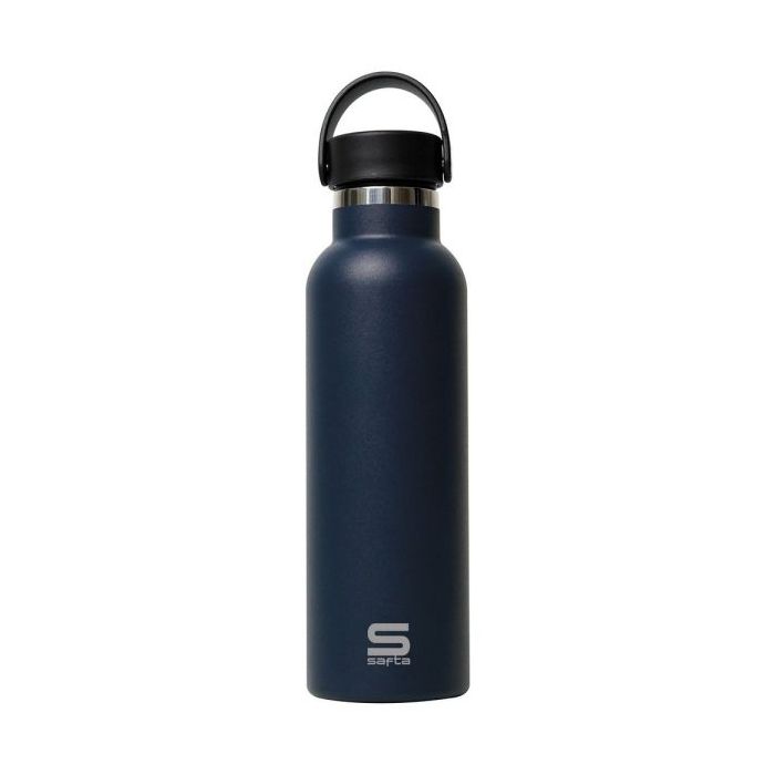 Safta Botella Termo de 600ml - Acero Inoxidable - Asa Superior - Color Negro