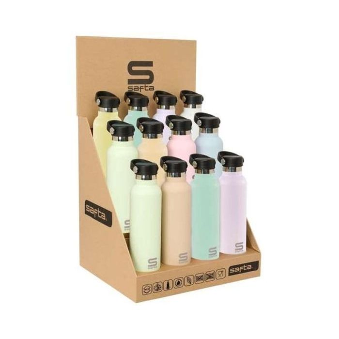 Safta Expositor con 12 Botellas de 600ml - Colores Surtidos