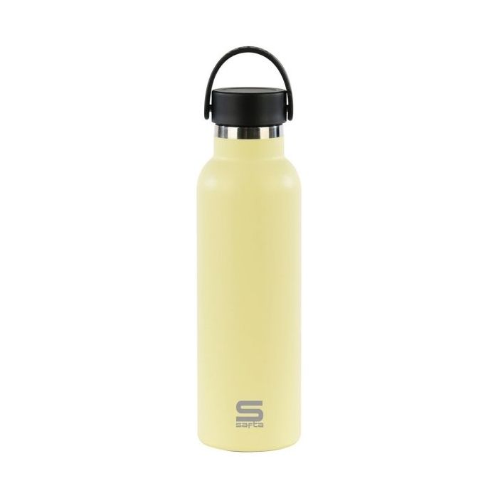 Safta Botella Termo de 600ml - Acero Inoxidable - Asa Superior - Color Amarillo