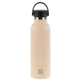 Safta Botella Termo de 600ml - Acero Inoxidable - Base de Silicona Antideslizante - Asa Superior - Color Beige