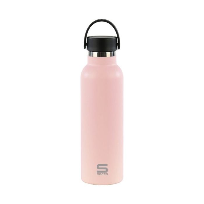 Safta Botella Termo de 600ml - Acero Inoxidable - Asa Superior - Color Rosa