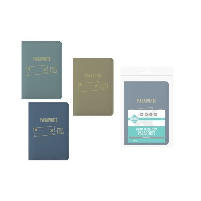Lagart Funda Protectora para Pasaporte - Interior con Bolsillo Lateral - Colores Surtidos