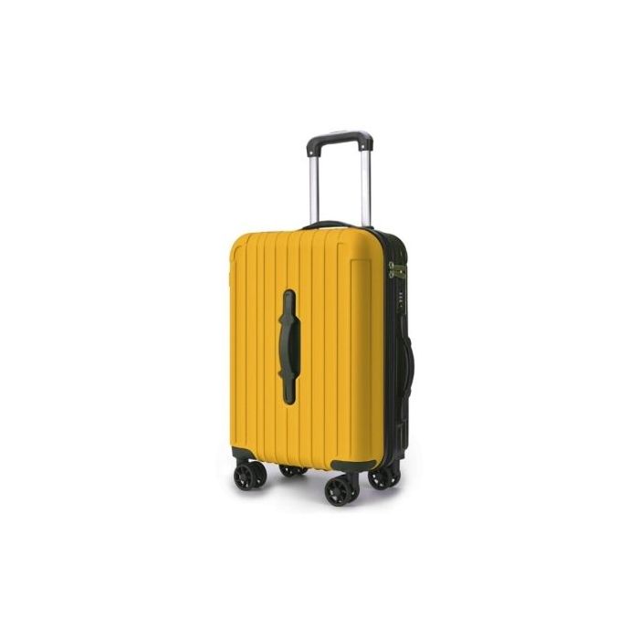 Lagart Smart Maleta Trolley de Cabina Rigida 20” 55x34x20cm - Asa Frontal para Manejo en Distintas Situaciones - Cierre TSA - Ruedas Dobles 360º - Color Amarillo Ocre