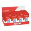 Safta Expositor con 36 Gomas Extraibles - Ergonomico - Estilo Cutter - Color Azul y Blanco