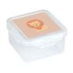 Safta Leon Fiambrera de 1.27L - PVC sin BPA - Cierre Hermetico a Presion - 130x130x75mm - Color Transparente