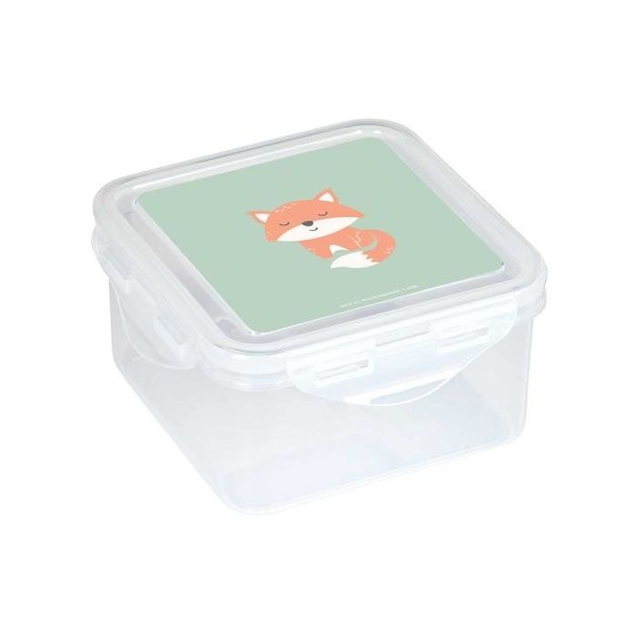 Safta Zorrito Fiambrera de 1.27L - PVC sin BPA - Cierre Hermetico a Presion - 130x130x75mm - Color Transparente