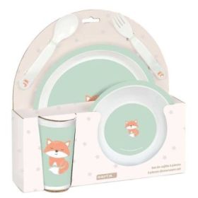 Safta Zorrito Set de Menaje Infantil - PVC sin BPA - 260x90x260mm - Color Menta