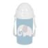 Safta Elefante Botella de 500ml - PVC sin BPA - Pajita Interior - 73x73x195mm - Color Azul