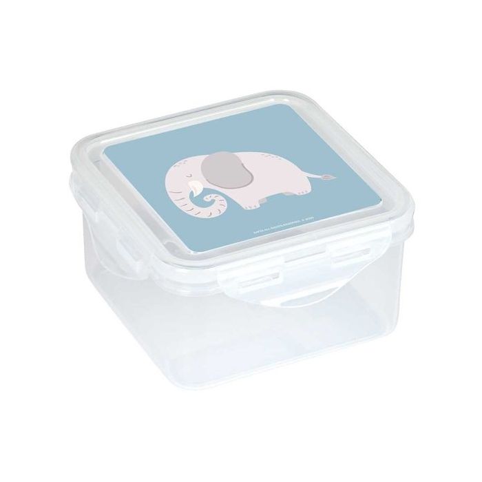 Safta Elefante Fiambrera de 1.27L - PVC sin BPA - Cierre Hermetico a Presion - 130x130x75mm - Color Transparente