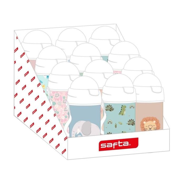 Safta Expositor con 12 Botellas - PVC sin BPA - 315x195x235mm - Colores Surtidos
