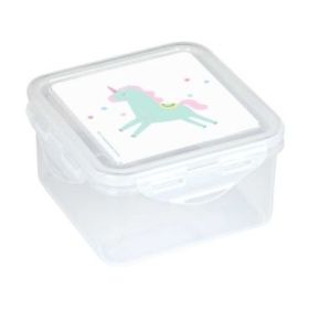 Safta Unicornio Fiambrera de 1.27L - PVC sin BPA - Cierre Hermetico a Presion - 130x130x75mm - Color Transparente