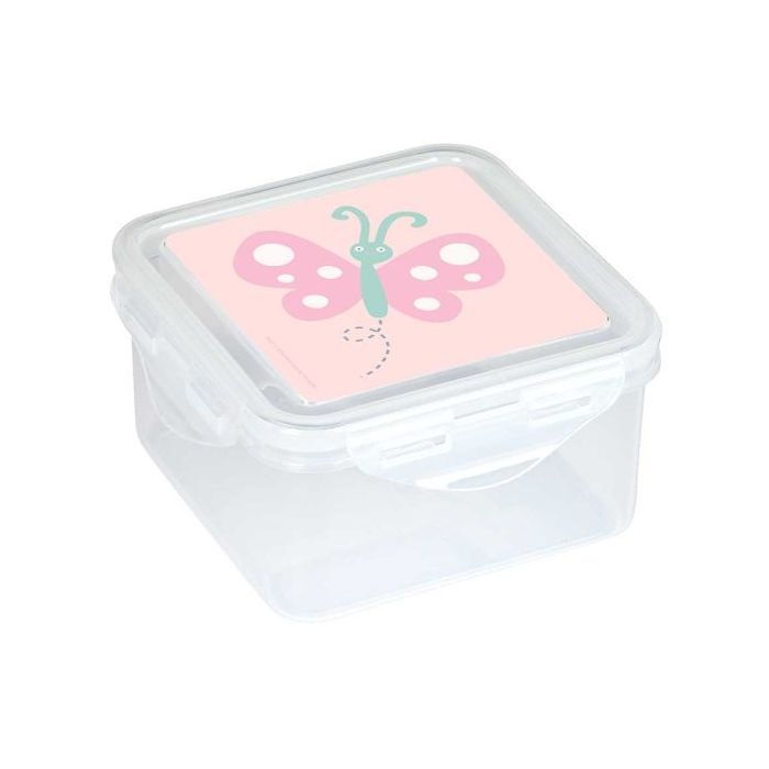 Safta Mariposa Fiambrera de 1.27L - PVC sin BPA - Cierre Hermetico a Presion - 130x130x75mm - Color Transparente