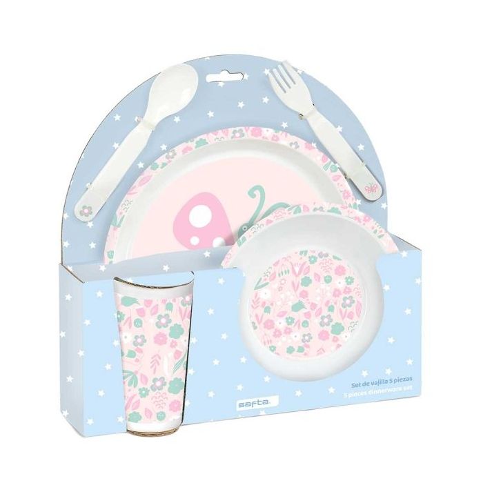 Safta Mariposa Set de Menaje Infantil - PVC sin BPA - 260x90x260mm - Color Azul