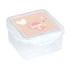 Safta Flores Fiambrera de 1.27L - PVC sin BPA - Cierre Hermetico a Presion - 130x130x75mm - Color Transparente