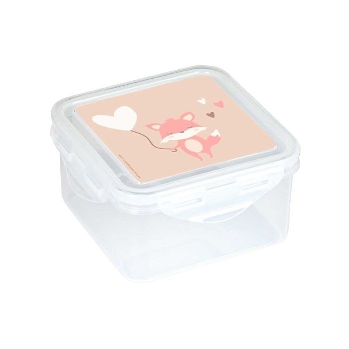 Safta Flores Fiambrera de 1.27L - PVC sin BPA - Cierre Hermetico a Presion - 130x130x75mm - Color Transparente