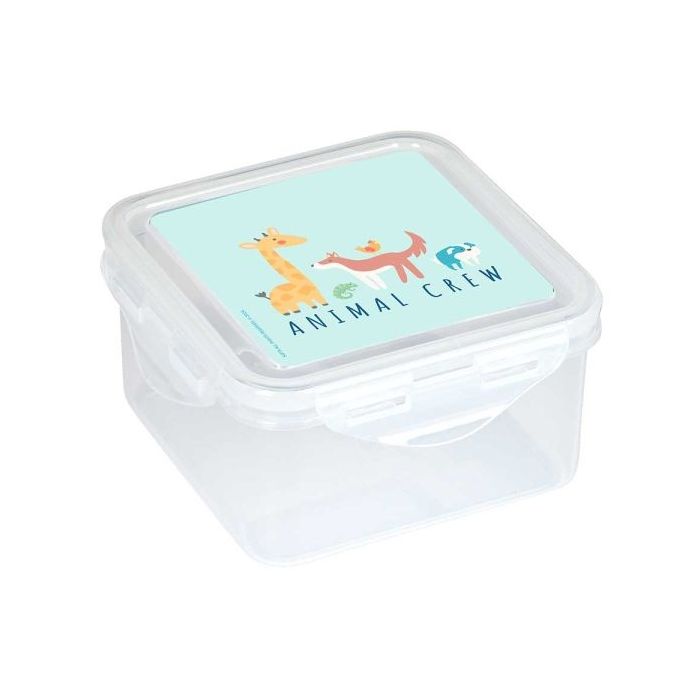 Safta Pandi Fiambrera de 1.27L - PVC sin BPA - Cierre Hermetico a Presion - 130x130x75mm - Color Transparente
