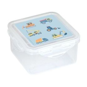 Safta Gruas Fiambrera de 1.27L - PVC sin BPA - Cierre Hermetico a Presion - 130x130x75mm - Color Transparente