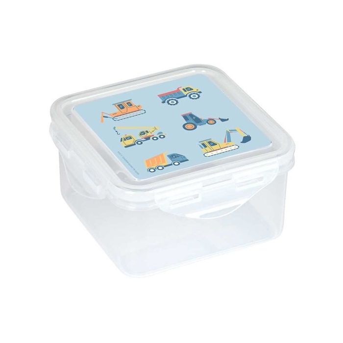 Safta Gruas Fiambrera de 1.27L - PVC sin BPA - Cierre Hermetico a Presion - 130x130x75mm - Color Transparente