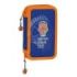 Safta Valencia Basket Plumier de 2 Pisos - 28 Piezas - 1L - Goma - Lapiz - Boligrafo - Sacapuntas - 10 Colores - 14 Rotuladores - 125x40x195mm - Color Azul Oscuro